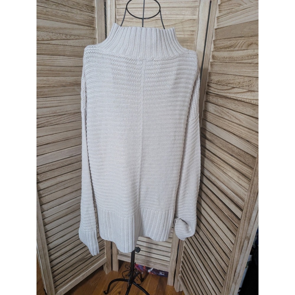 TOPSHOP Women's Cream Long Sleeve Knit Sweater Roll Neck Cozy Comfy Sz 8 US - Picture 2 of 3
